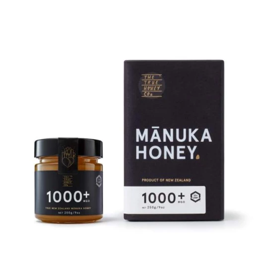 The True Honey Co. Premium Manuka Honey MGO 1000+ UMF 22+ 250g – Authentic Raw New Zealand Honey, High Potency Manuka Honey for Wellness, Natural Energy, and Topical Skin Care Use. The True Honey Co. Premium Manuka Honey MGO 1000+ UMF 22+ 250g – Authentic Raw New Zealand Honey, High Potency Manuka Honey for Wellness, Natural Energy, and Topical Skin Care Use.
