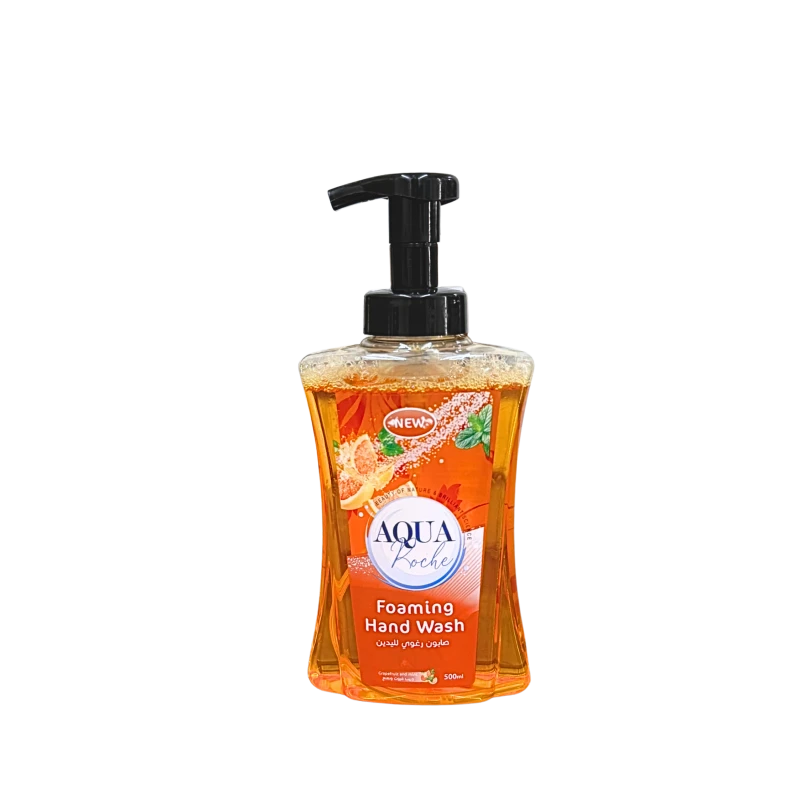 Aquarosh Grapefruit & Mint Foaming Hand Soap 500 ml – Gentle Cleansing Formula with Soft Foam, Easy Rinse, Refreshing Citrus and Mint Fragrance, Moisturizing and Suitable for Daily Use on All Skin Types, Leaving Hands Clean and Smooth - Aqua Roche