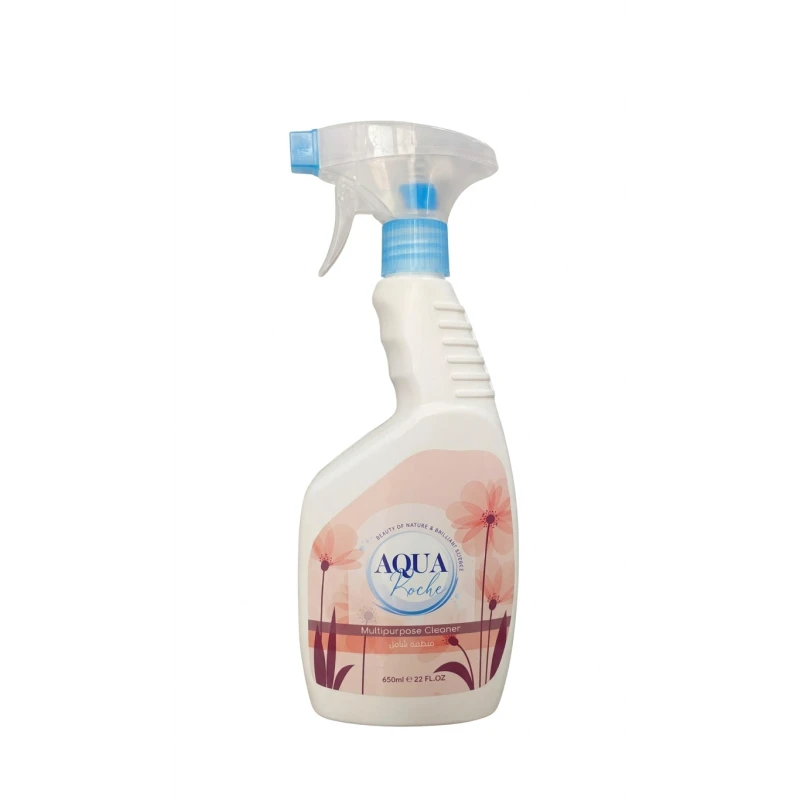 Aquarosh Multi-Purpose Cleaner 650 ml – Powerful formula for cleaning various surfaces and removing dirt and grease بسهولة، leaves a sparkling clean finish with a long-lasting fresh scent, ideal for kitchen, bathroom, and everyday household use - Aqua Roche