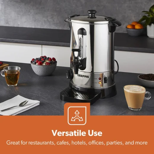 Geepas 6.8L Water Boiler – Stainless Steel Body, Auto & Reset Thermostat, High Energy Efficiency, Fast Boiling, Ideal for Home, Hotels & Hospitals, 22.5 cm Diameter - GEEPAS - Image 4