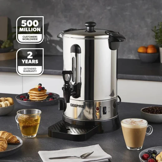 Geepas 6.8L Water Boiler – Stainless Steel Body, Auto & Reset Thermostat, High Energy Efficiency, Fast Boiling, Ideal for Home, Hotels & Hospitals, 22.5 cm Diameter - GEEPAS - Image 3