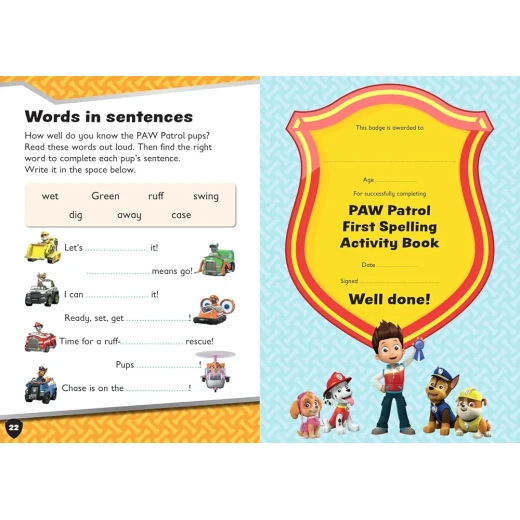 PAW Patrol First Spelling Activity Book: Learn Spelling and First Words - Image 4