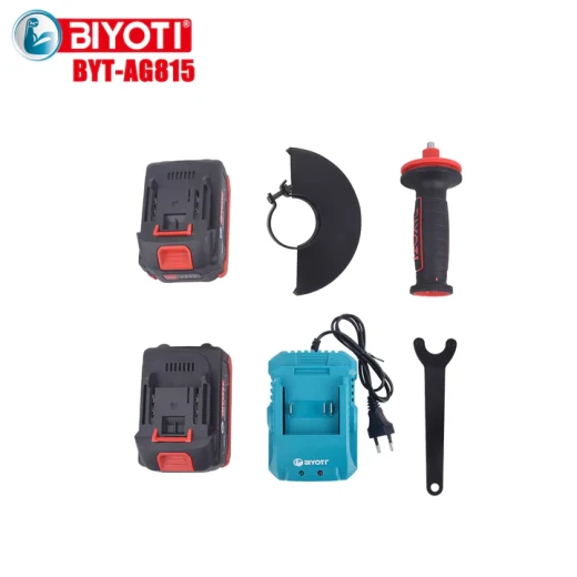 BIYOTI 20V Brushless Angle Grinder BYT-AG815 delivers powerful cordless cutting and grinding performance. High efficiency brushless motor, durable design, and ideal for professional and home use. - BIYOTI - Image 2