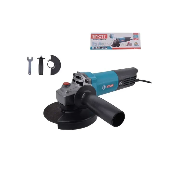 BIYOTI Angle Grinder 900W 5 Inch 11300 RPM 220V BYT-AG1256 delivers efficient cutting and grinding performance. High speed, durable, and ideal for metal work, construction, and professional use. - BIYOTI