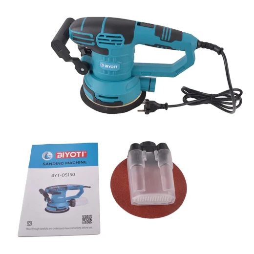 BIYOTI OS150 Random Orbit Sander 450W 6 Inch Variable Speed delivers smooth and precise sanding performance. High efficiency, durable design, ideal for wood, metal, and professional finishing work. - BIYOTI - Image 2