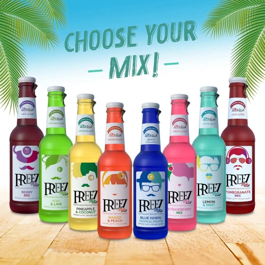 Freez Mix Mango & Peach Carbonated Flavored Drink 275 ml Refreshing Beverage - Image 7