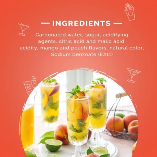 Freez Mix Mango & Peach Carbonated Flavored Drink 275 ml Refreshing Beverage - Image 3