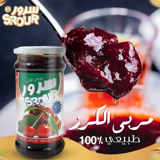 مربى الكرز السرور 430 جم، مربى فواكه لذيذ للفطور والوجبات الخفيفة مربى الكرز السرور 430 جم، مربى فواكه لذيذ للفطور والوجبات الخفيفة