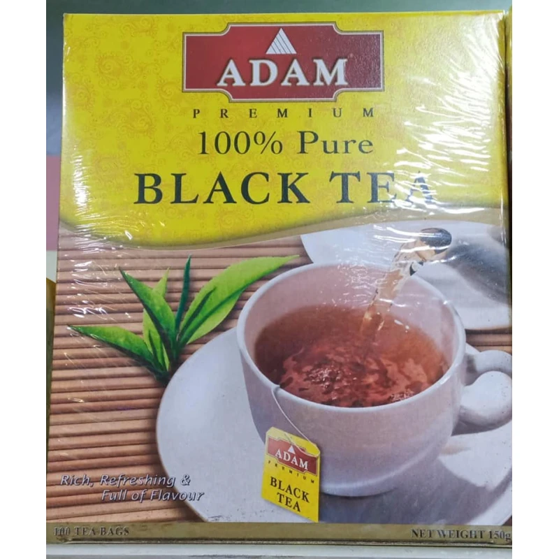 Adam Ceylon Tea 100 Medallion, Premium Black Tea, Rich Flavor, 100 Count