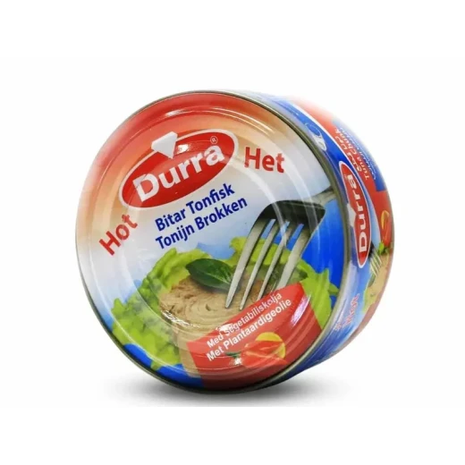 Durra Tuna Chunk Hot in Vegetable Oil, Delicious and Ready to Eat, Perfect for Sandwiches and Salads, Convenient 112g Can for a Quick Meal or Snack, High Quality Seafood Durra Tuna Chunk Hot in Vegetable Oil, Delicious and Ready to Eat, Perfect for Sandwiches and Salads, Convenient 112g Can for a Quick Meal or Snack, High Quality Seafood
