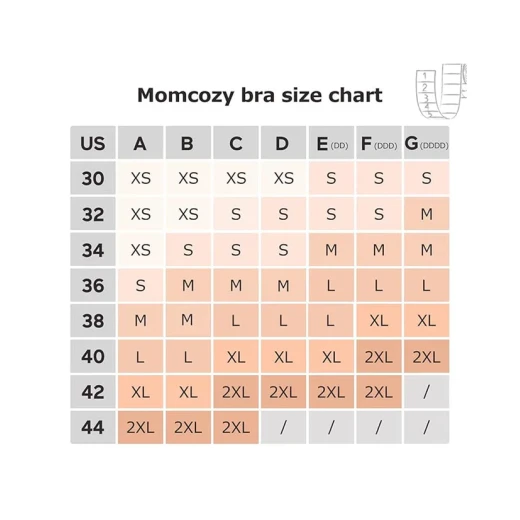 Momcozy Hands-Free Breastfeeding and Pumping Bra – Patent-protected design, comfortable all day, adjustable, suitable for breastfeeding, pumping, or both with all breast pumps, with cross-straps and detachable cups Beige x-large - Momcozy - Image 2