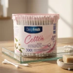 Deep Fresh Cotton Ear Sticks 300 Pcs – Soft & Safe Cotton Swabs for Daily Hygiene, Multi-Purpose Use for Ears, Makeup & Cleaning, Durable Design, Large Value Pack for Home & Travel Use - DeepFresh