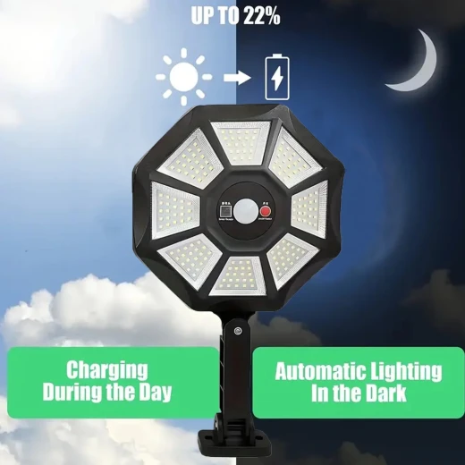 LED Solar Flood Light, Waterproof Motion Sensor Light, Solar Street Lights, Motion Sensor Solar Light, 168 LED Solar Light, Solar Garden Light, Remote Solar Street Light, Outdoor Solar Floodlight ZB-168A - Image 2