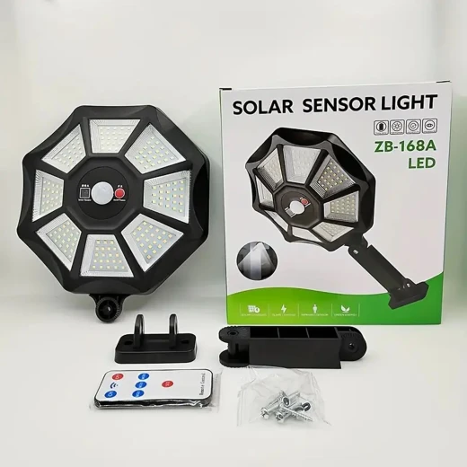 LED Solar Flood Light, Waterproof Motion Sensor Light, Solar Street Lights, Motion Sensor Solar Light, 168 LED Solar Light, Solar Garden Light, Remote Solar Street Light, Outdoor Solar Floodlight ZB-168A - Image 6