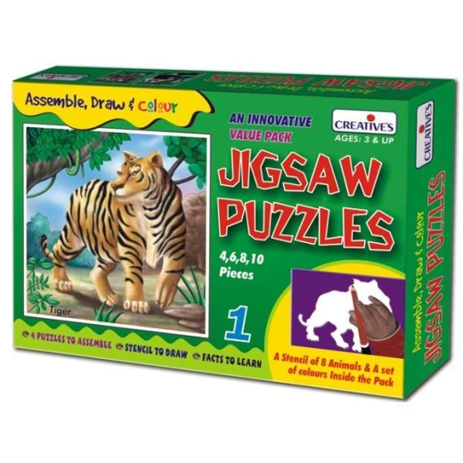 Tiger No.1 Assemble Draw And Colour Jigsaw Puzzle, Educational, Recycled Cardboard, Kids 1 Jigsaw Tiger No.1 Assemble Draw And Colour Jigsaw Puzzle, Educational, Recycled Cardboard, Kids 1 Jigsaw