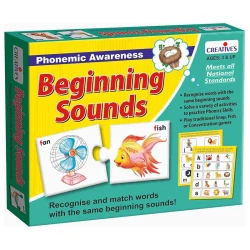 Creative's Beginning Sounds + Ending Sounds Combo Pack, Phonemic Awareness, Education Match-up Fun Game, Educational Games for, Puzzle Games for Preschool Kids, Kindergarten Toddler - Ages- 3 & Up