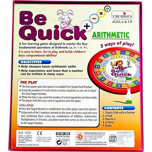 Creative's Be Quick – Environmental Arithmetic Game for Children Ages 6+ – A fun and educational math activity designed to practice arithmetic, enhance basic computational skills, develop problem-solving, and make learning mathematics engaging and interactive - Creative's - Image 2