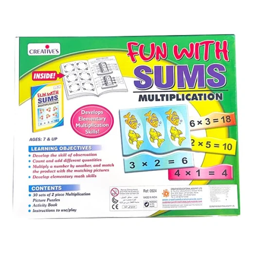 Fun with Sums – Multiplication Educational Game for Kids Ages 7+ – An engaging and interactive math game that helps children practice multiplication, improve calculation skills, develop problem-solving abilities, and make learning arithmetic fun and exciting - Creative's - Image 2