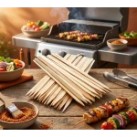 أعواد شوي خشب مسطحة للشواء – أسياخ خشبية مسطحة متعددة الاستخدام لتحضير الكباب والشيش طاووق والخضار، أعواد خشب آمنة للاستخدام الغذائي، مثالية للشواء والحفلات والرحلات والتقديم الأنيقأعواد شوي خشب مسطحة للشواء – 50 سيخ خشبي آمن للاستخدام الغذائي، مثالي لتحضير الكباب والشيش طاووق والخضار، أسياخ متعددة الاستخدام للشواء والحفلات والرحلات والتقديم الأنيق بسهولة - دار المطبخ