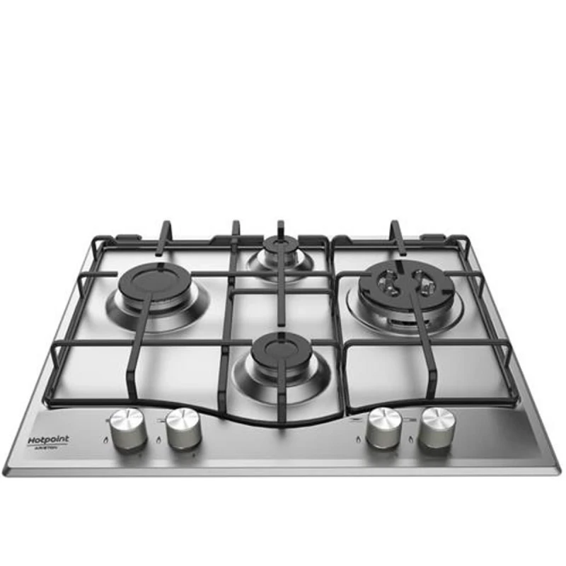 Ariston Built In Gas Hob 60cm 4 Burners Stainless Steel with Cast Iron Grids - ARISTON