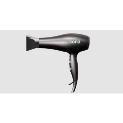 Sona Hair Dryer 2200W Black, 2 Speeds, 3 Heat Settings, Ionic Technology – Powerful Hair Dryer Model SHD 741 for Fast Drying, Smooth Finish, Hair Protection, and Modern Sleek Design
