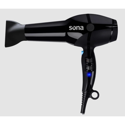 Sona Hair Dryer 2400W Black, 2 Speeds, 3 Heat Settings, Ionic Technology – Powerful Hair Dryer Model SHD 883 for Fast Drying, Smooth Finish, and Hair Protection with Modern Sleek Design Sona Hair Dryer 2400W Black, 2 Speeds, 3 Heat Settings, Ionic Technology – Powerful Hair Dryer Model SHD 883 for Fast Drying, Smooth Finish, and Hair Protection with Modern Sleek Design