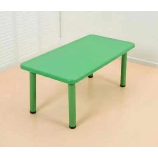 Green children's study table with steel legs, durable furniture for preschool and nursery Green children's study table with steel legs, durable furniture for preschool and nursery