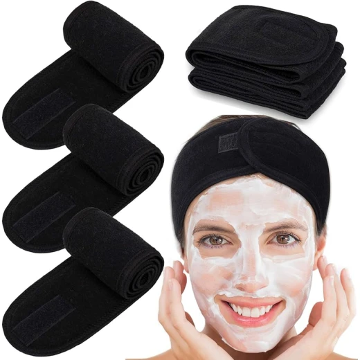 Premium Spa Headband for Skincare and Makeup, Soft Adjustable Non-Slip Facial Hair Band for Women, Comfortable Elastic Head Wrap for Washing Face, Applying Masks, Beauty Routine, Shower and Daily Use Premium Spa Headband for Skincare and Makeup, Soft Adjustable Non-Slip Facial Hair Band for Women, Comfortable Elastic Head Wrap for Washing Face, Applying Masks, Beauty Routine, Shower and Daily Use