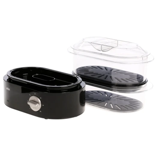 Braun Identity Collection Food Steamer FS 5100 Black, easy timer, 3-tier baskets, practical design for healthy steaming and cooking while preserving nutrients with efficient performance - Image 3