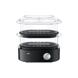 Braun Identity Collection Food Steamer FS 5100 Black, easy timer, 3-tier baskets, practical design for healthy steaming and cooking while preserving nutrients with efficient performance