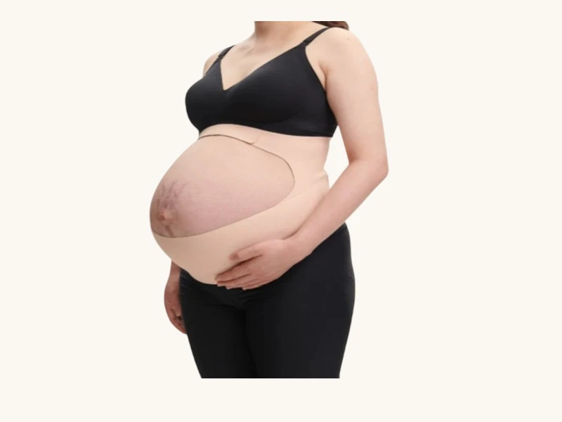 Momcozy Portable Maternity Pillow for Side Sleepers, Back, Belly, and Hip Support, Gray - Momcozy