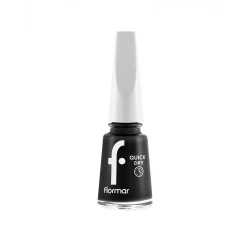 Flormar Quick Dry Nail Enamel QD10 Black Minimalism Fast Dry Nail Polish 11ml Intense Black Color 60 Seconds Drying High Shine Long Lasting Chip Resistant Easy Application Professional Finish