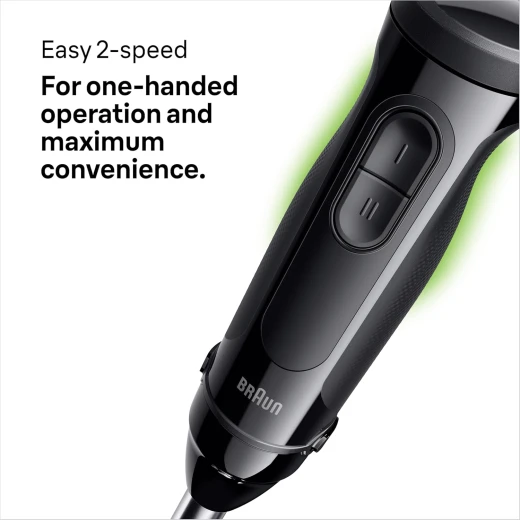 Braun MQ30201MBK Hand Blender MultiQuick 3 Series, powerful and compact design with dual speed control and SplashControl technology, ideal for soups, sauces, purees and everyday kitchen use** - Braun - Image 2