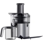 عصارة براون MultiJuice 7 SJ7000 بقوة 1000 واط، تصميم ستانلس ستيل رمادي أنيق، فتحة إدخال واسعة 75 مم، تقنية FastXtract وColdXtract لاستخلاص سريع مع الحفاظ على الفيتامينات، مثالية لتحضير عصائر طازجة بسهولة