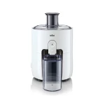 عصارة براون PurEase SJ3100 بيضاء بقوة 500 واط، تقنية FastXtract لاستخلاص سريع للعصير، تصميم عملي وسهل الاستخدام، مناسبة لتحضير عصائر طازجة من الفواكه والخضروات بكفاءة عالية في المنزل يومياً