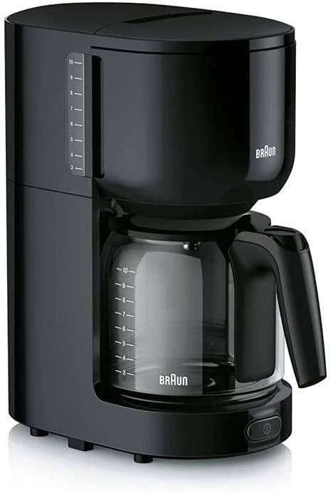 Braun PurEase KF3120 Drip Coffee Maker Black 10 Cup Capacity, easy-to-use coffee machine with precise drip brewing system, rich flavor extraction and auto shut-off, ideal for home or office daily coffee making