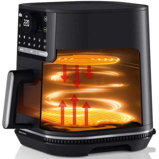 قلاية براون MultiFry 5 الهوائية 2 في 1 HF 5050 أسود، تقنية RealOven، سعة 6.0 لتر - Image 6