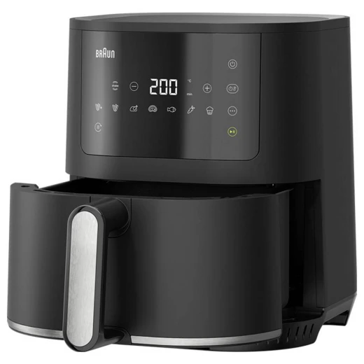 Braun MultiFry 5 Air Fryer HF5030 Black 6.0L Capacity with 8 cooking programs, RealAir technology for even hot air circulation, healthy oil-free cooking, versatile for frying roasting and baking, easy to use and clean - Image 2