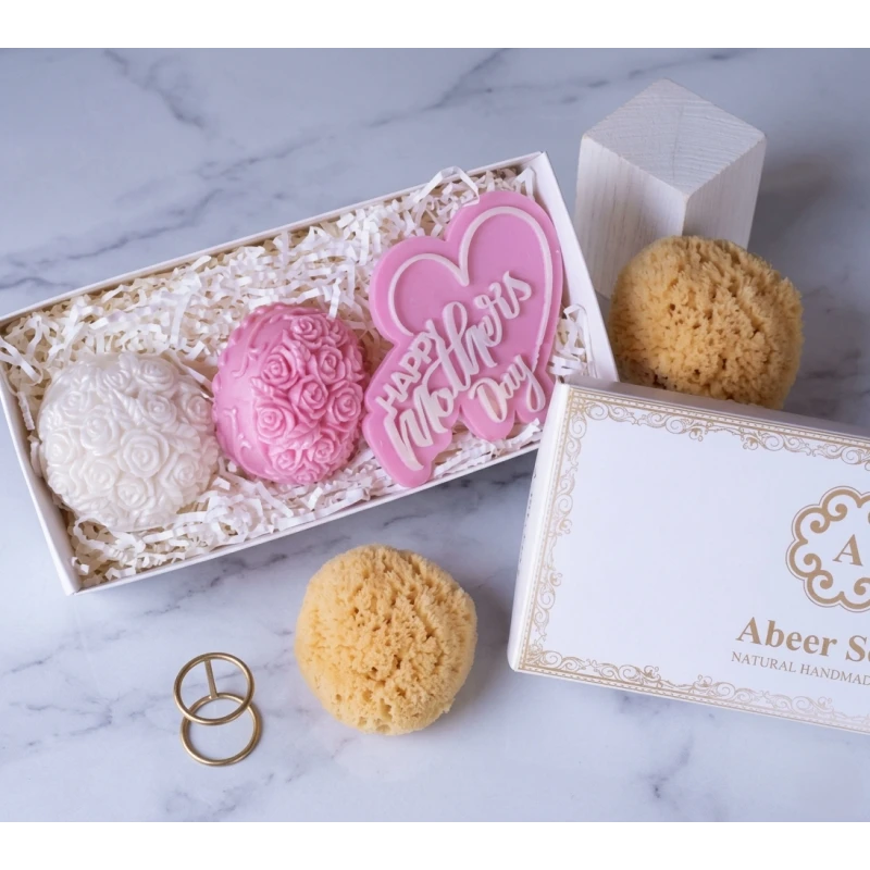 Luxury Mother’s Day Gift Box made of soap, elegant and unique decorative design, perfect for gifting, combines beauty and fragrance with a premium touch, ideal for special occasions and stylish presentation - Abeersoap
