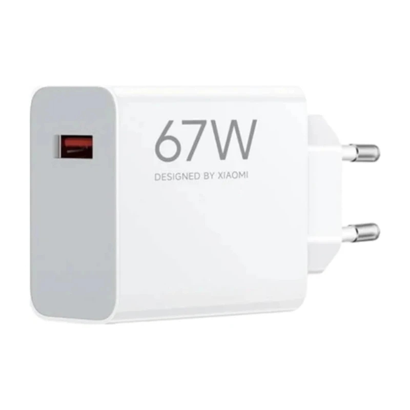 شاحن شاومي 67 واط هايبر تشارج Travel Charger EU Type-A موديل BHR07SKEU شحن سريع محمول USB-A متوافق مع الهواتف والأجهزة الذكية حماية أمان متعددة - شاومي