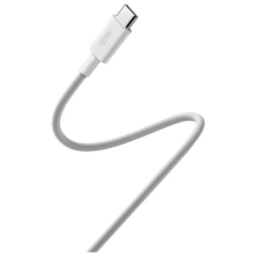 كابل شاومي USB-C إلى USB-C بطول 2 متر 6A مضفر شحن سريع حتى 120 واط مع نقل بيانات بسرعة 480Mbps متوافق مع الهواتف والأجهزة الذكية، لون أبيض - شاومي - Image 2
