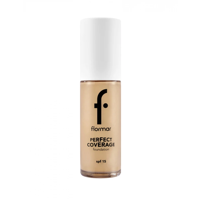 Flormar Perfect Coverage Foundation 103 Cremy Beige, full coverage liquid foundation, smooth matte finish, long-lasting wear, natural flawless skin look makeup base - Flormar