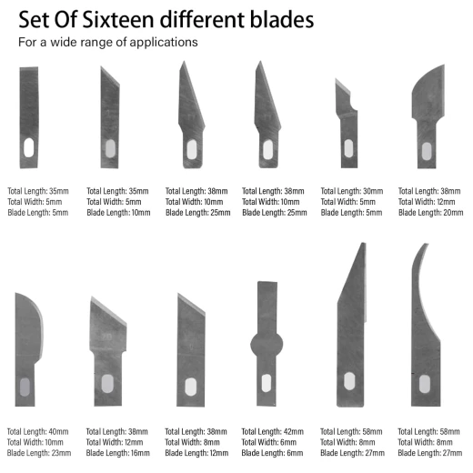 Deli DL-DP1 16 Piece Craft Knife Set, SK5 Steel Blades, Black and Yellow - Deli - Image 3