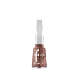 Flormar Glitter Nail Enamel GL43 Rose Gold Sparkling Glitter Nail Polish High Shine Rose Gold Color Buildable Coverage Long Lasting 11ml