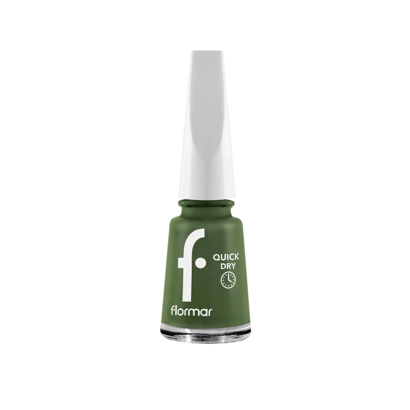 Flormar Quick Dry Nail Enamel Fast Drying Lightweight Formula High Gloss Finish Green Shade QD51 Green First Long Lasting Smooth Application Quick Dry Nail Polish for Fresh Elegant and Vibrant Look - Flormar