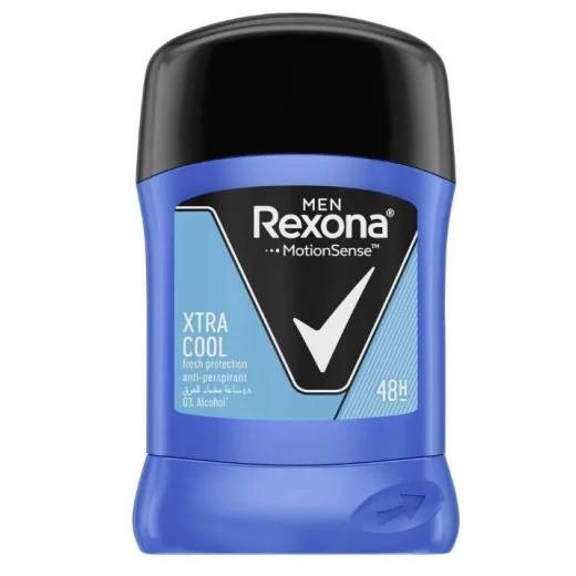 Rexona Men Xtra Cool Antiperspirant Stick, 48 Hour Protection Against Sweat and Odor, Refreshing Scent, Suitable for Daily Use, Convenient 40g Stick, Long Lasting Freshness