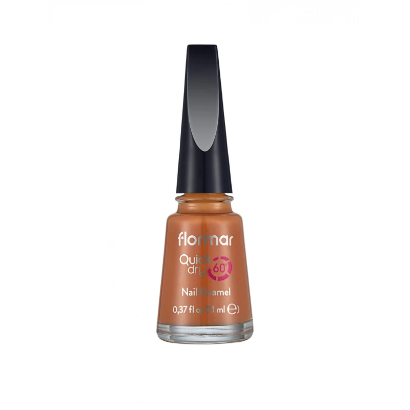 Flormar Quick Dry Nail Enamel QD47 Cookie Time Fast Drying Nail Polish High Pigment Glossy Finish Long Lasting Shine Lightweight Formula Neutral Beige Shade - Flormar