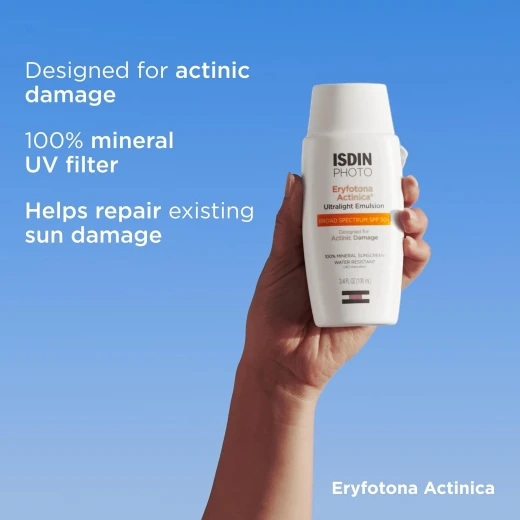 ISDIN Eryfotona Actinica SPF 50+ | Mineral Sunscreen for Face with Zinc Oxide | 100% Mineral UV Filters | No White Cast, Suitable for Sensitive Skin, Dermatologist Recommended - Isdin - Image 5