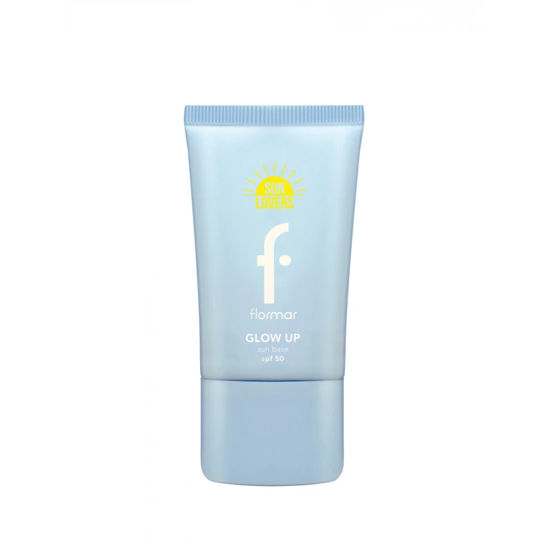 فلورمار جلو أب صن بيس SPF50 - Soft Pink 001 واقي شمس وبرايمر مرطب ومضيء للحماية من الشمس وتوحيد لون البشرة - فلورمار