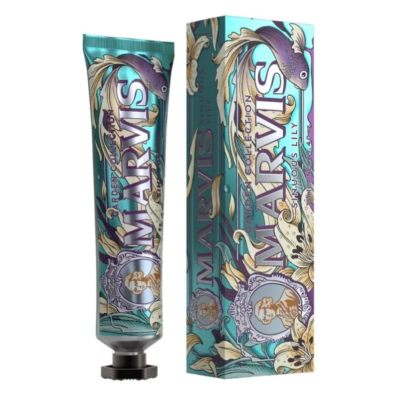 معجون أسنان مارفيس Garden Collection Senius Night 75 مل – معجون أسنان ليلي فاخر بنكهة عشبية منعشة، يساعد على تنظيف الأسنان وإنعاش النفس ودعم صحة الفم أثناء الليل للحصول على إحساس نظافة وانتعاش - مارفيس